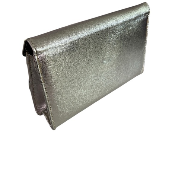 Vintage Small Silver Clutch Wedding Guest Purse Evening Bag - Picture 3 of 7